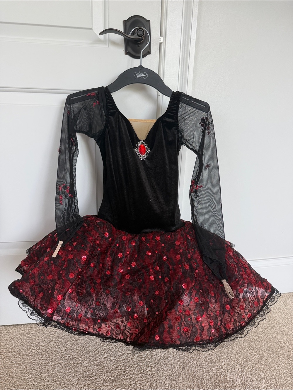 Revolution Black and Red Sequin Gothic Dance Costume